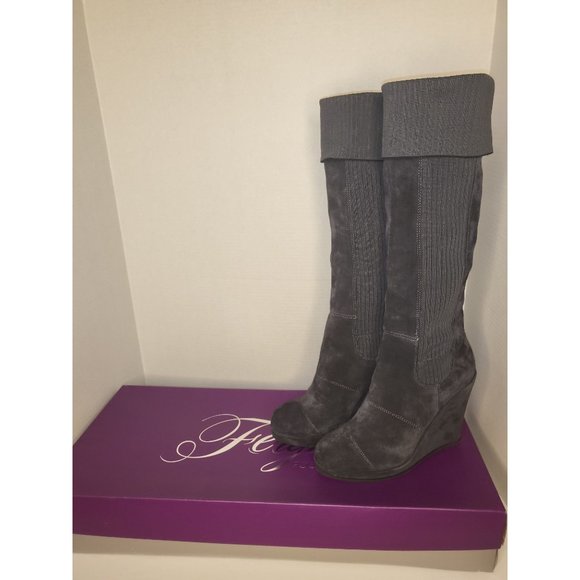 Fergie Citizen Grey Suede Tall Boot Size 8 - Picture 11 of 11